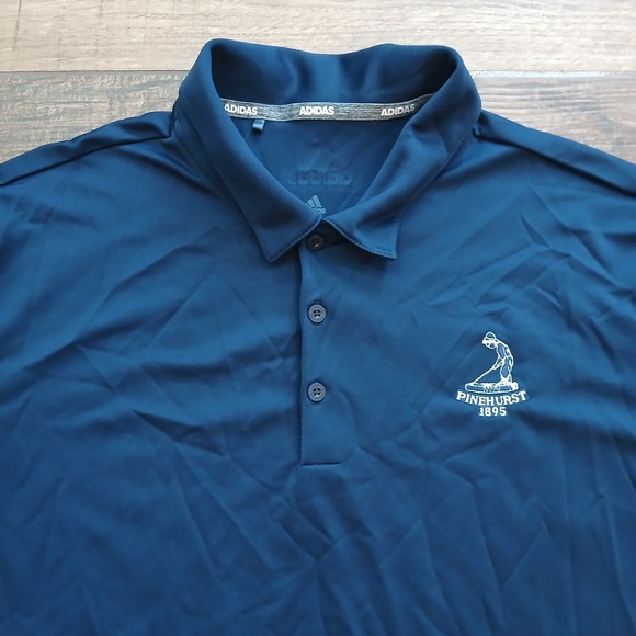 Adidas Polo Mens Extra Large Blue Golf Shirt Pinehurst 1895 Performance Flex - Picture 1 of 11